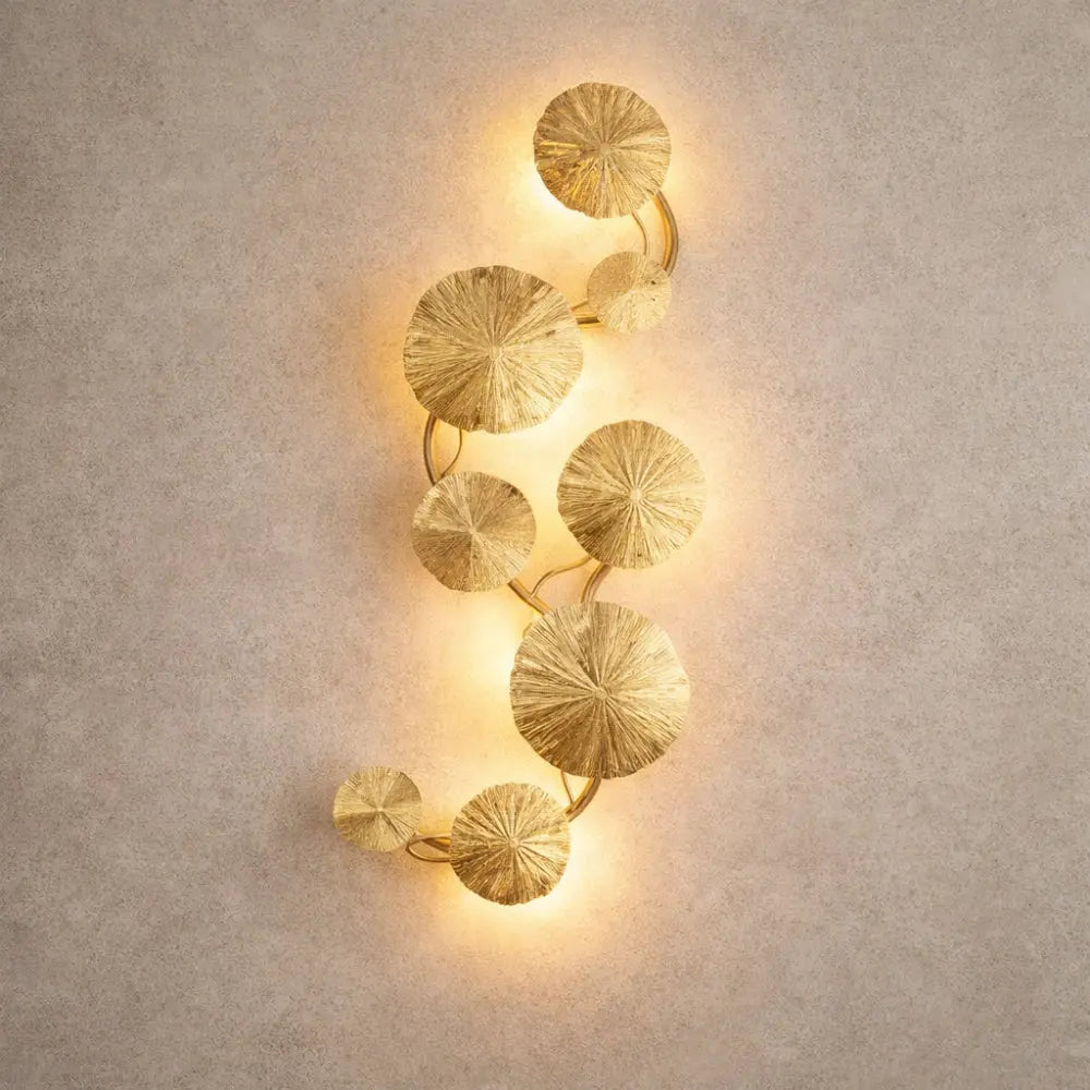 Applique Murale Moderne - Feuilles Lotus Dorées