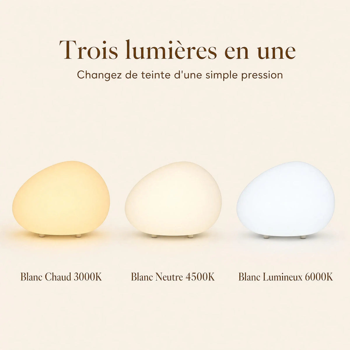 Lampe à Poser - Galet de Lumière Douce