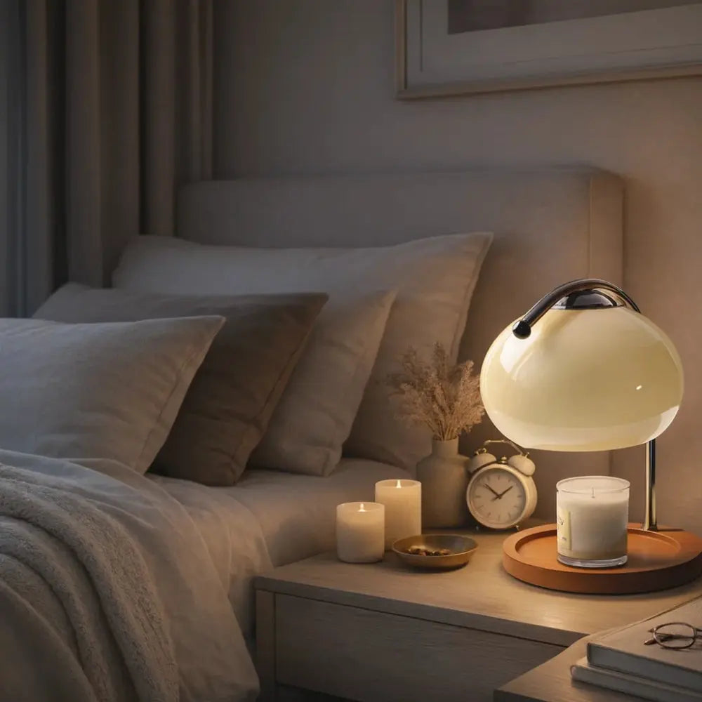Lampe de Chevet Japandi - Verre et Bois