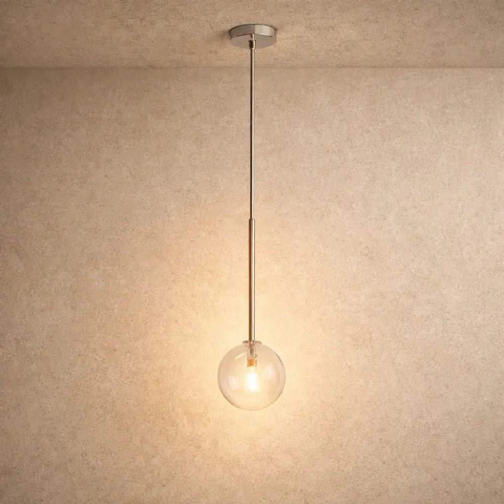 Luminaire En Verre Suspension - Sphère Dorée