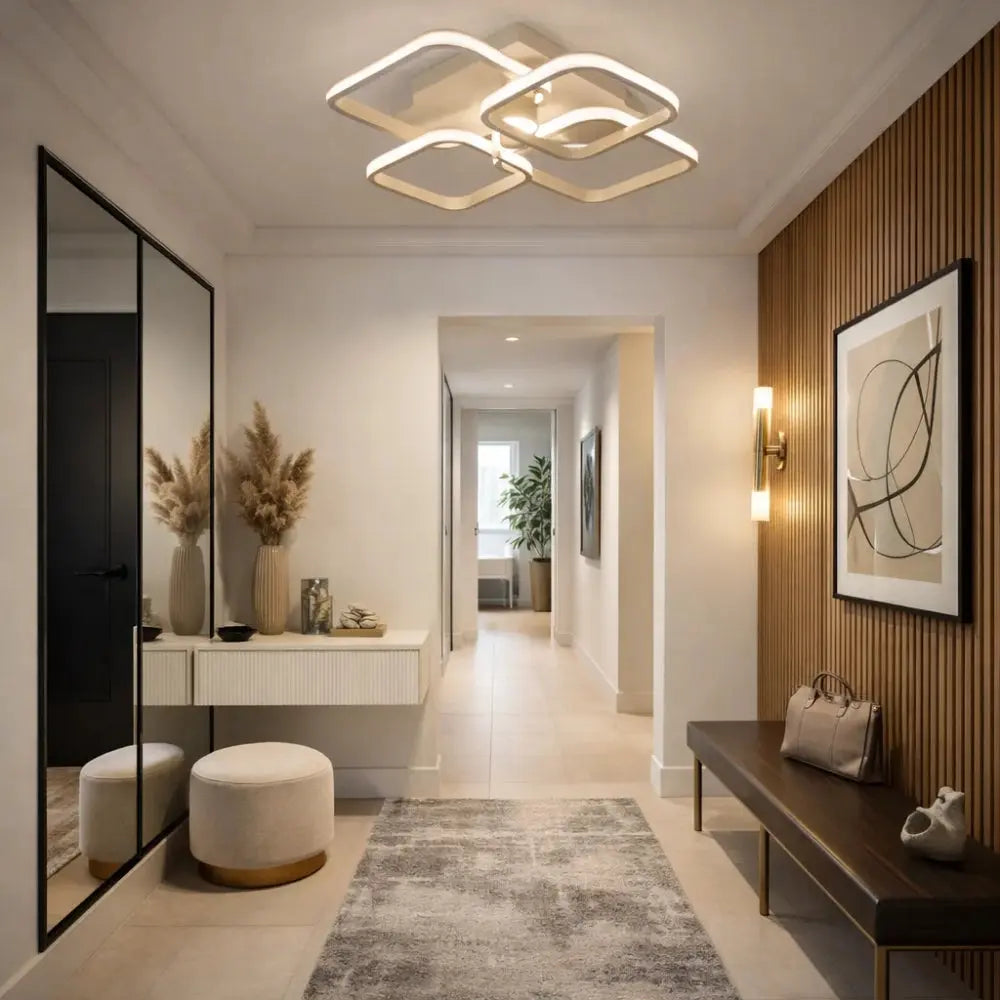 Plafonnier LED Carré - Halo Géométrique Contemporain