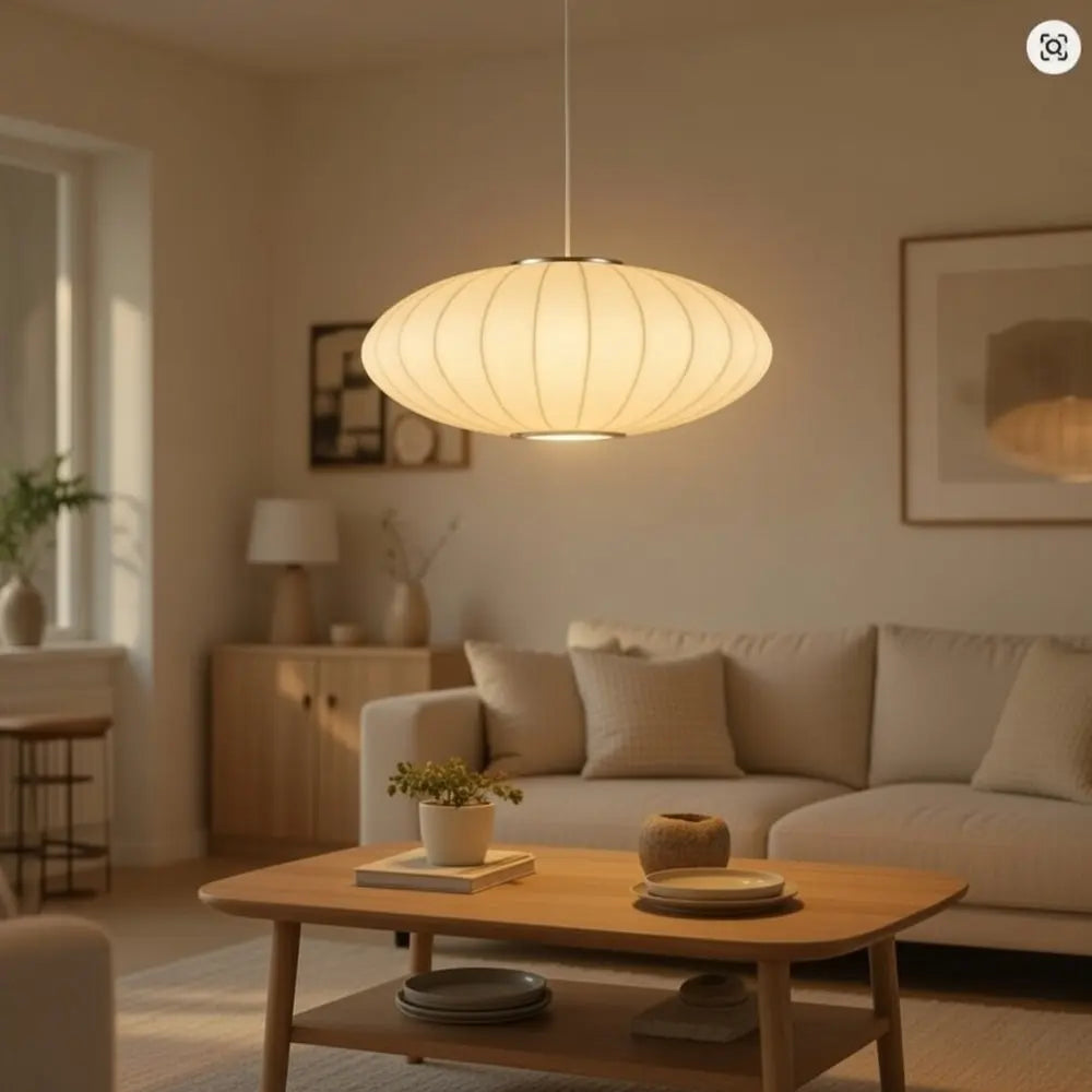 Suspension Luminaire Design - Voile De Soie Japandi