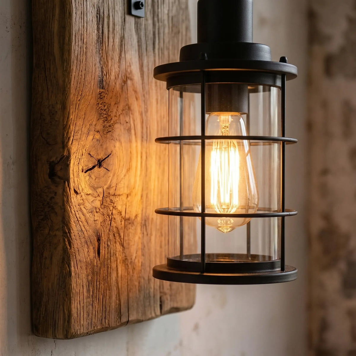 Applique Murale Bois Industrielle - Esprit Rustique