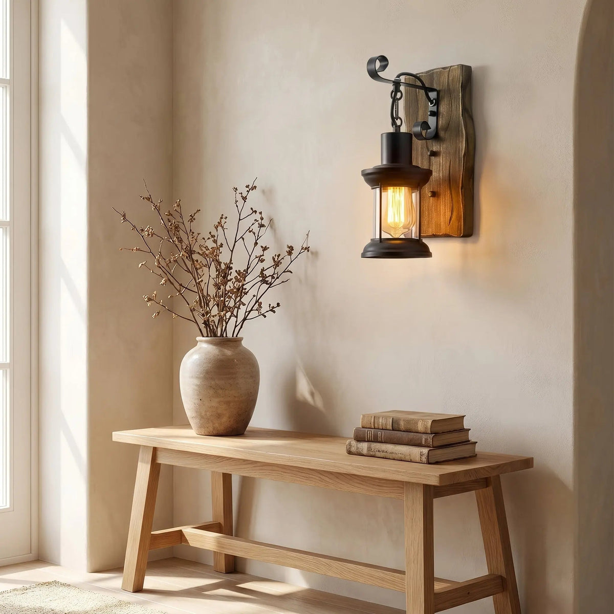 Applique Murale Bois Industrielle - Esprit Rustique