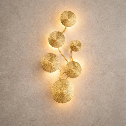 Applique Murale Moderne - Feuilles Lotus Dorées