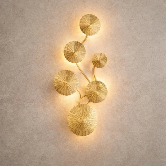 Applique Murale Moderne - Feuilles Lotus Dorées