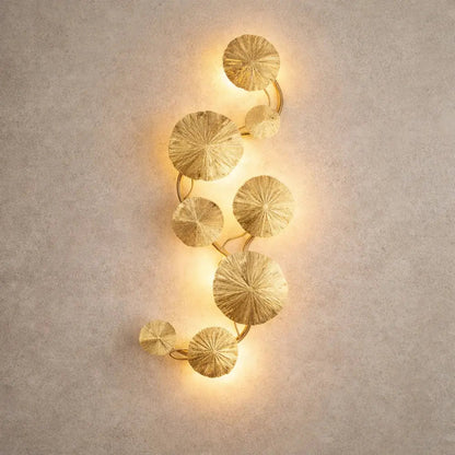Applique Murale Moderne - Feuilles Lotus Dorées