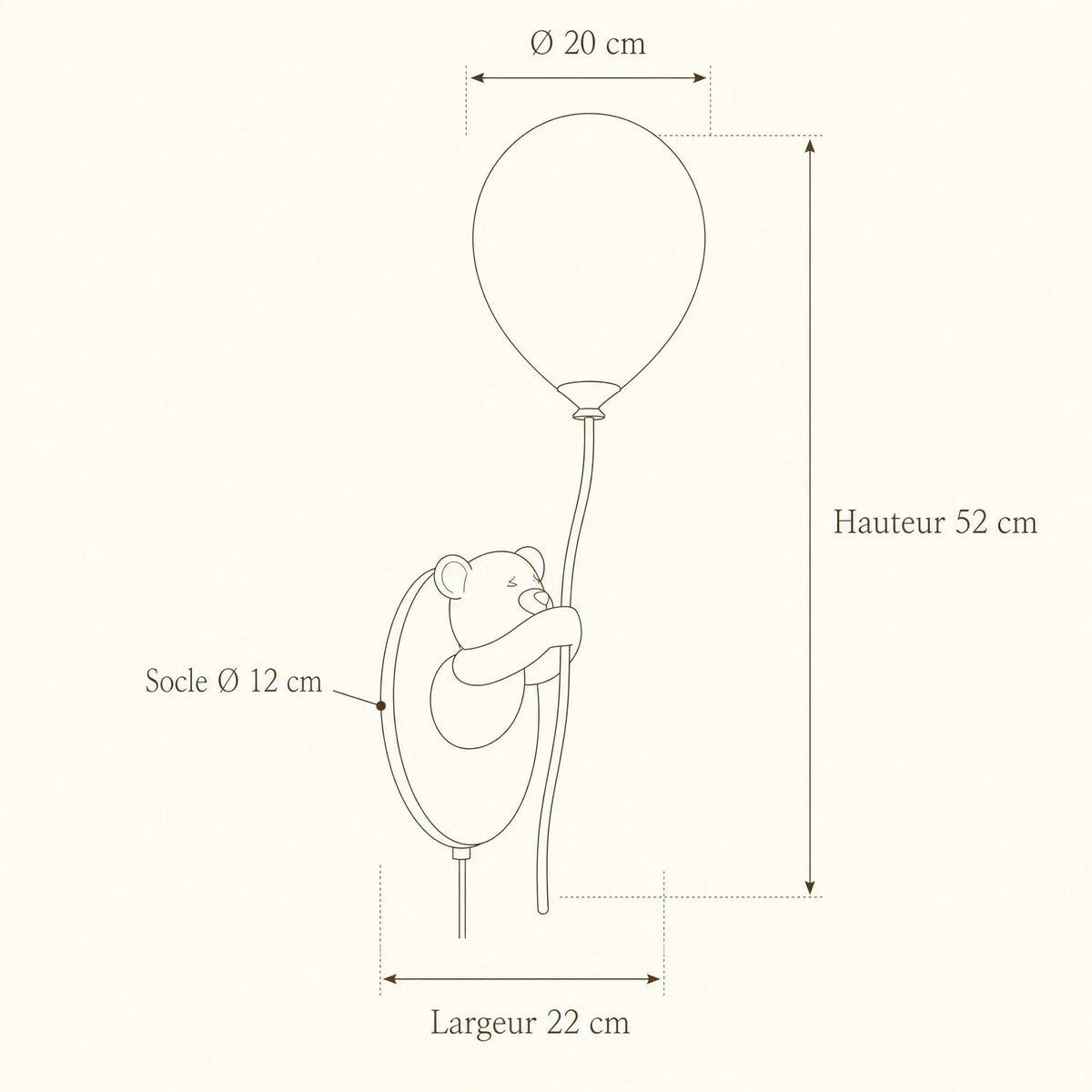 Applique Murale Ours - Ballon De Verre Câlin