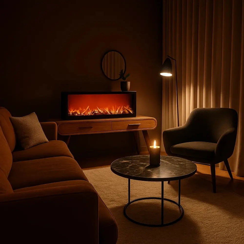 Cheminée Électrique - Flammes LED Sans Fumée