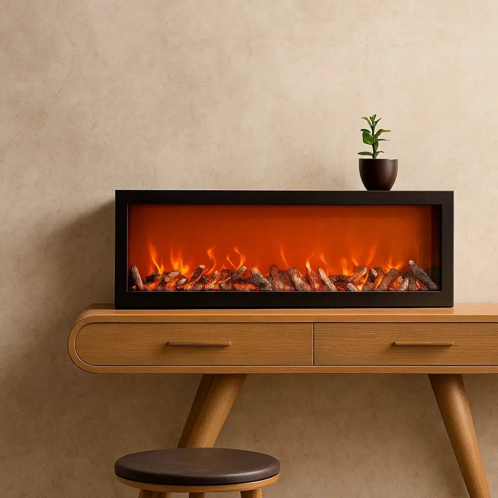 Cheminée Électrique - Flammes LED Sans Fumée