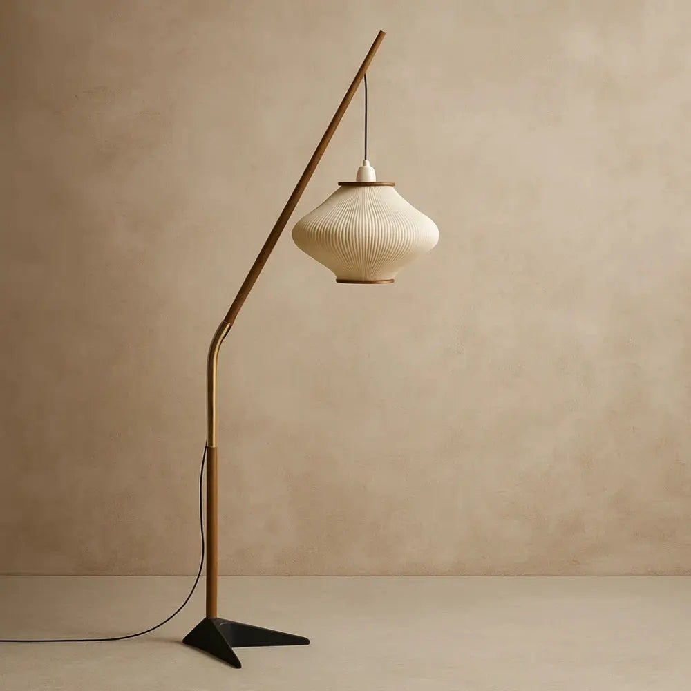 Lampadaire Moderne Sur Pied - Courbe Bois Médiévale