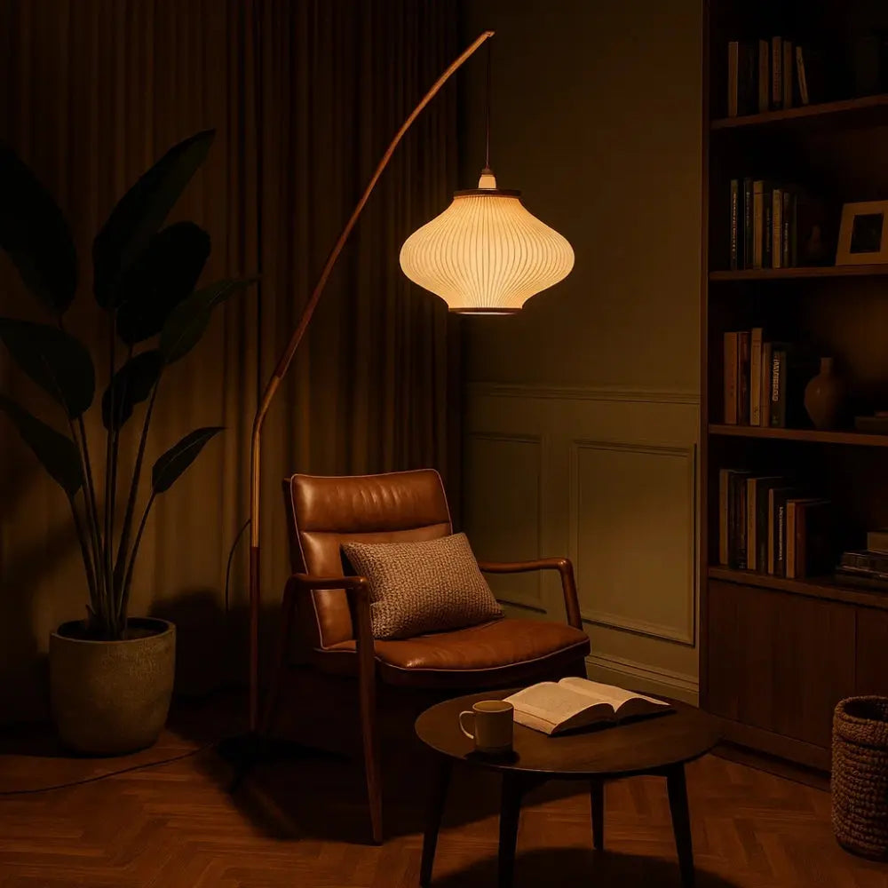 Lampadaire Moderne Sur Pied - Courbe Bois Médiévale