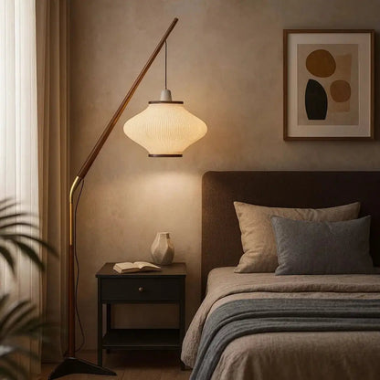 Lampadaire Moderne Sur Pied - Courbe Bois Médiévale