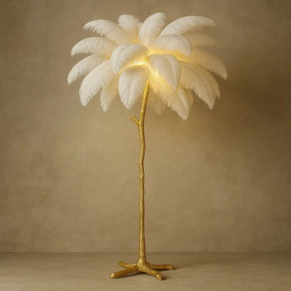 Lampadaire Plume - Plumes d'Autruche Opulentes