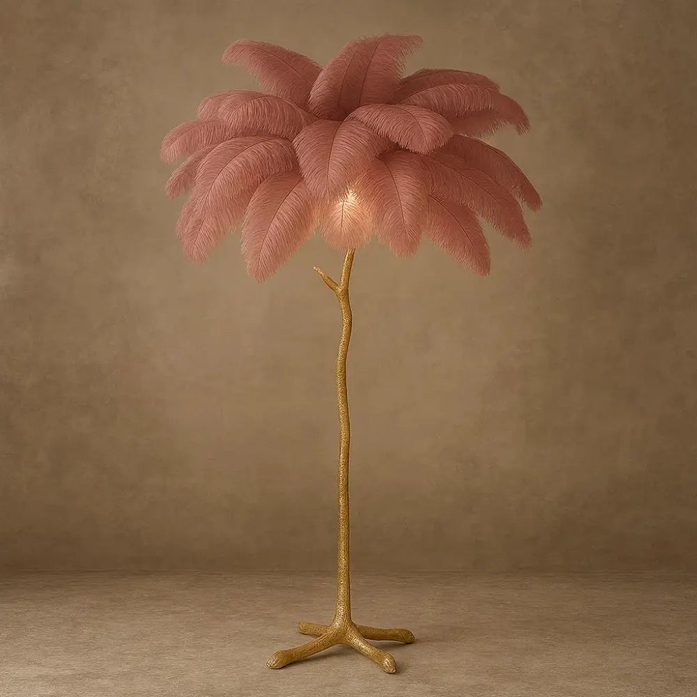 Lampadaire Plume - Plumes d'Autruche Opulentes
