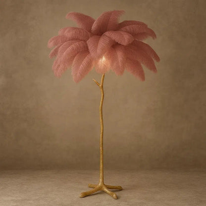 Lampadaire Plume - Plumes d'Autruche Opulentes