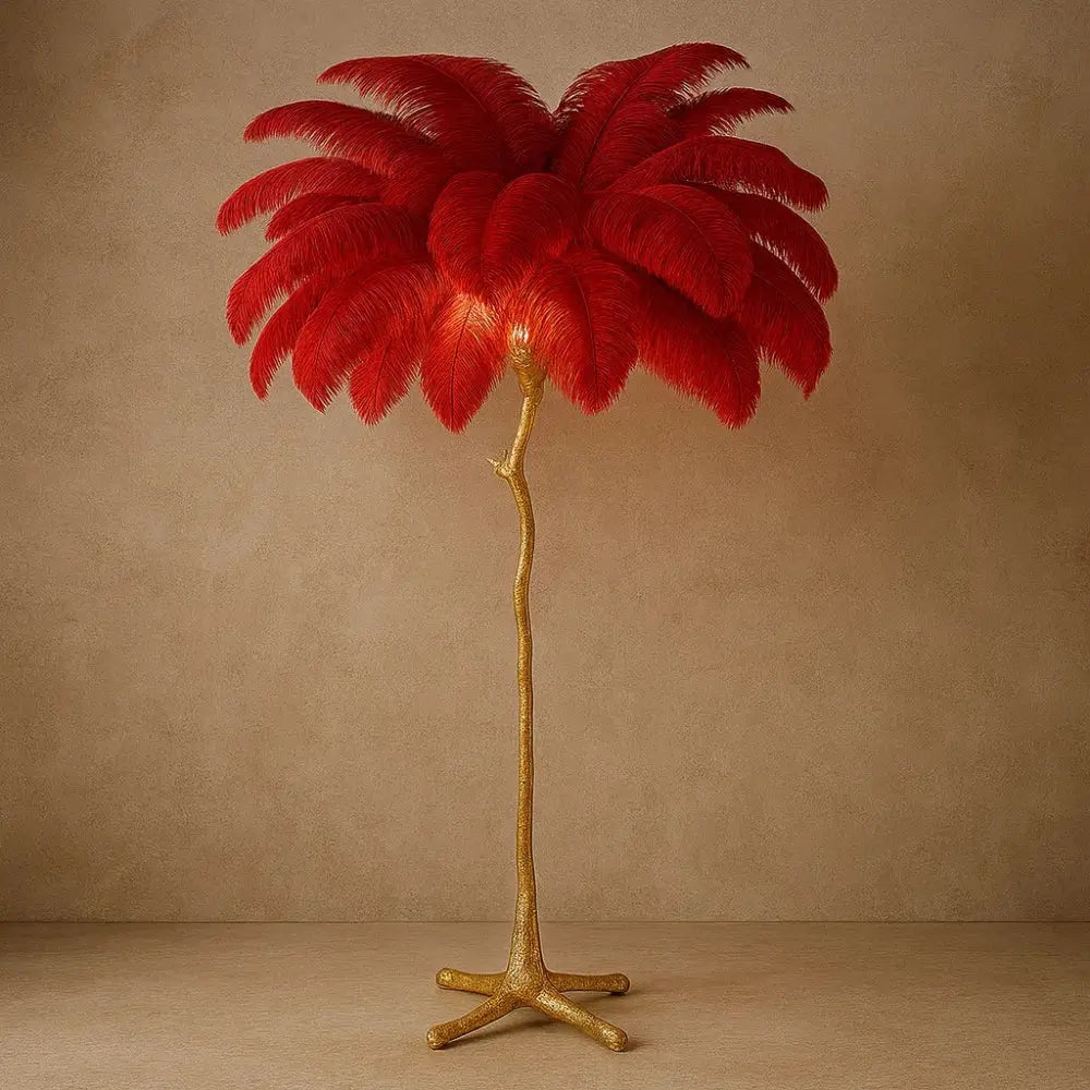 Lampadaire Plume - Plumes d'Autruche Opulentes