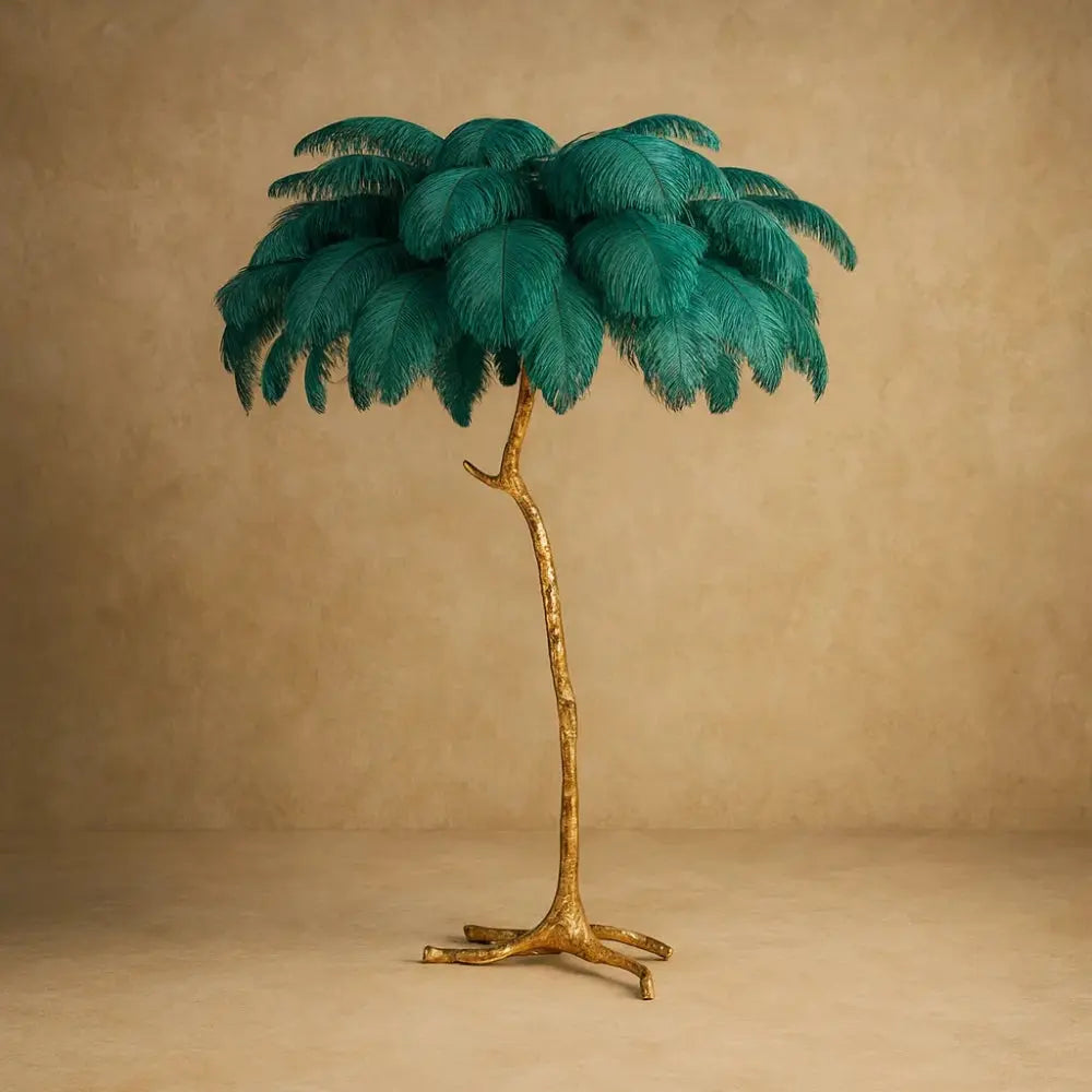 Lampadaire Plume - Plumes d'Autruche Opulentes
