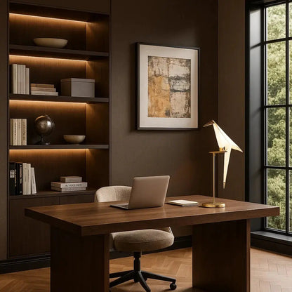 Lampe Oiseau Origami Doré - Table et Sur Pied