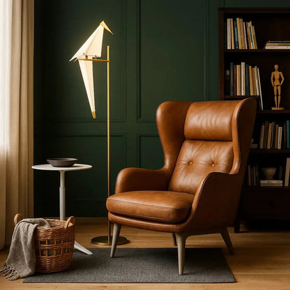 Lampe Oiseau Origami Doré - Table et Sur Pied