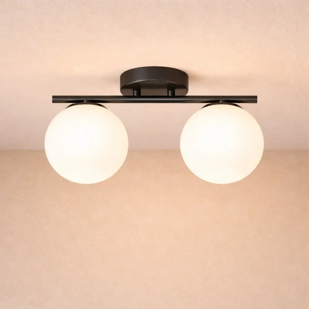Lampe Plafonnier Led - Duo Laiton Opalin
