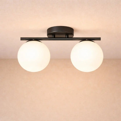 Lampe Plafonnier Led - Duo Laiton Opalin