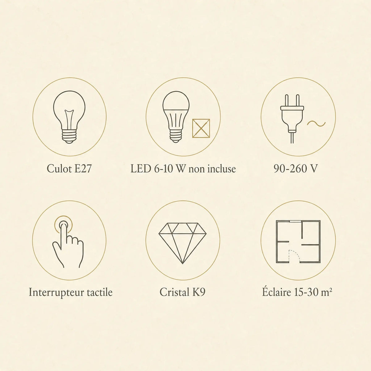 Lampe de Chevet Cristal - Perles De Lumière Sculptées