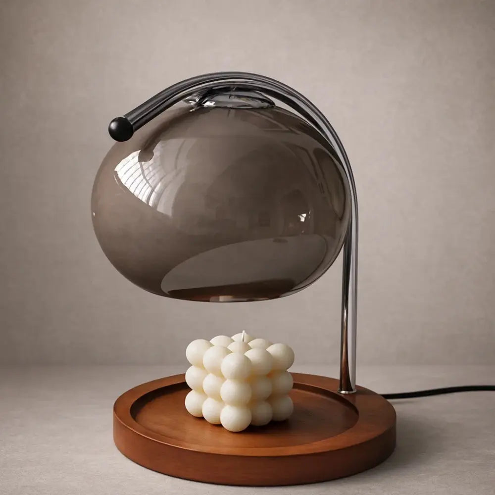 Lampe de Chevet Japandi - Verre et Bois