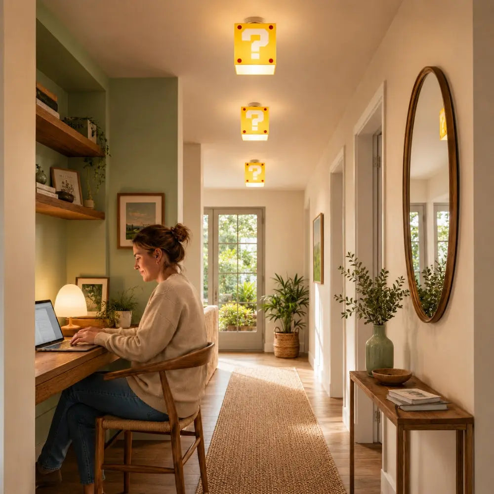 Lampe de Plafond - Cube Ludique Jaune
