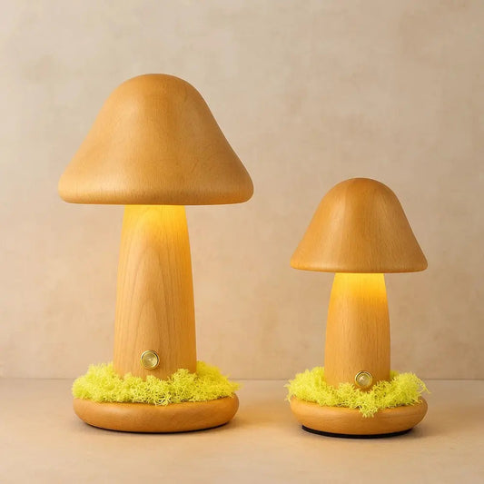 Lampe Champignon Bois - Éclat Organique