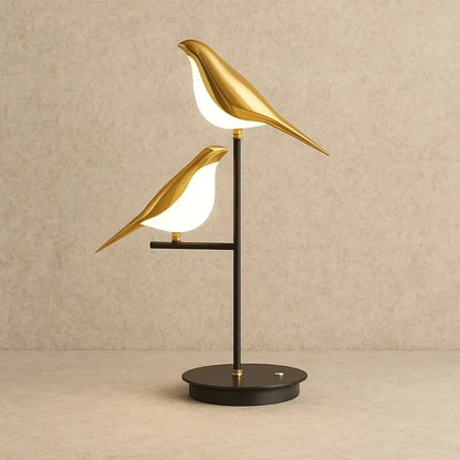 Lampe De Bureau Led - Oiseau Doré Sculptural
