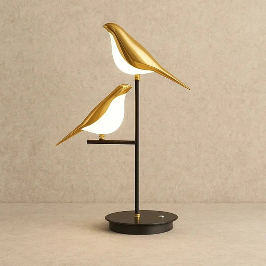 Lampe De Bureau Led - Oiseau Doré Sculptural