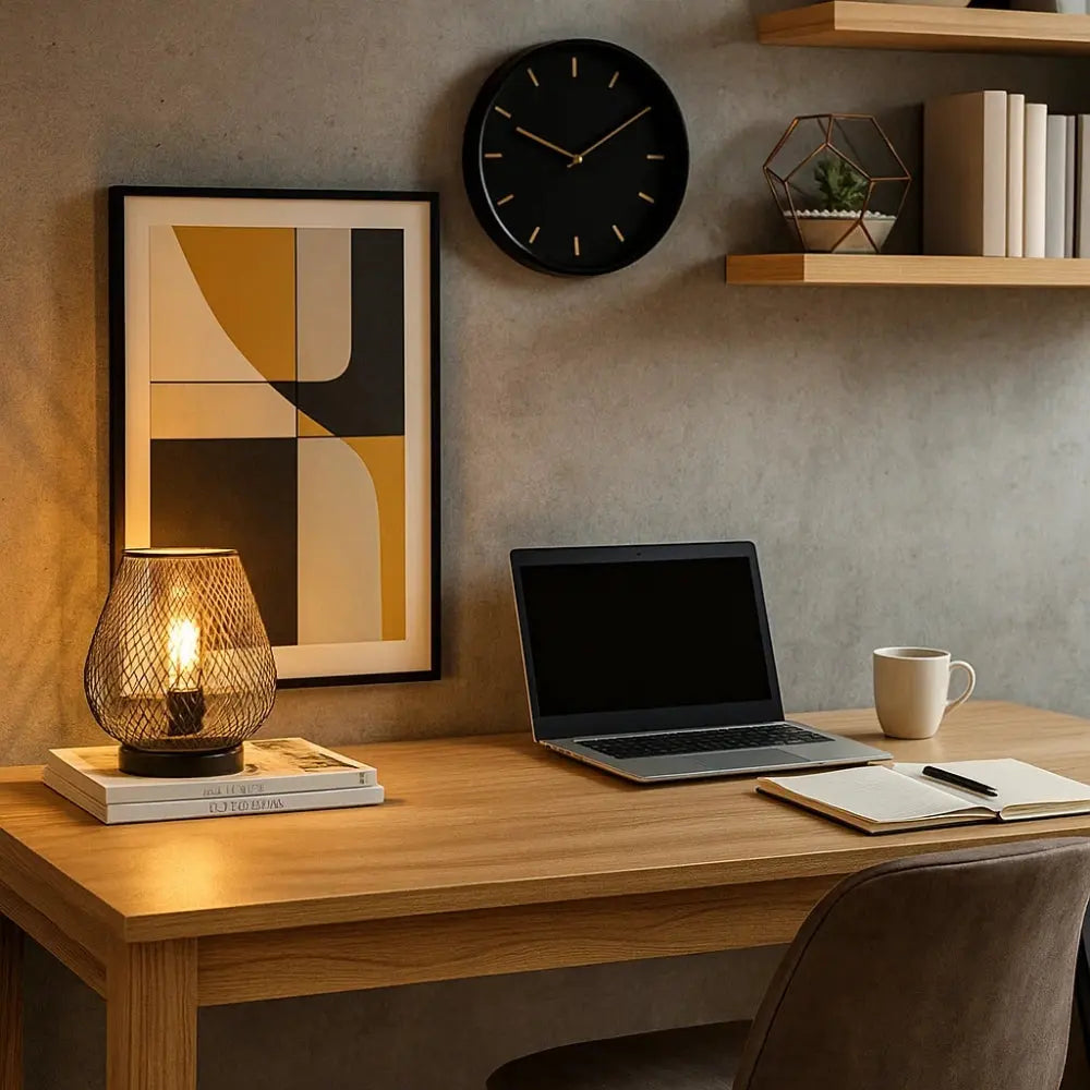 Lampes De Table Sans Fil - Maille Dorée Sculpturale