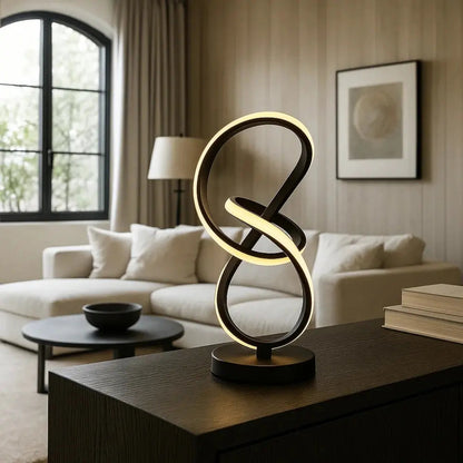Lampe De Table Led - Boucle Sculpturale Apaisante