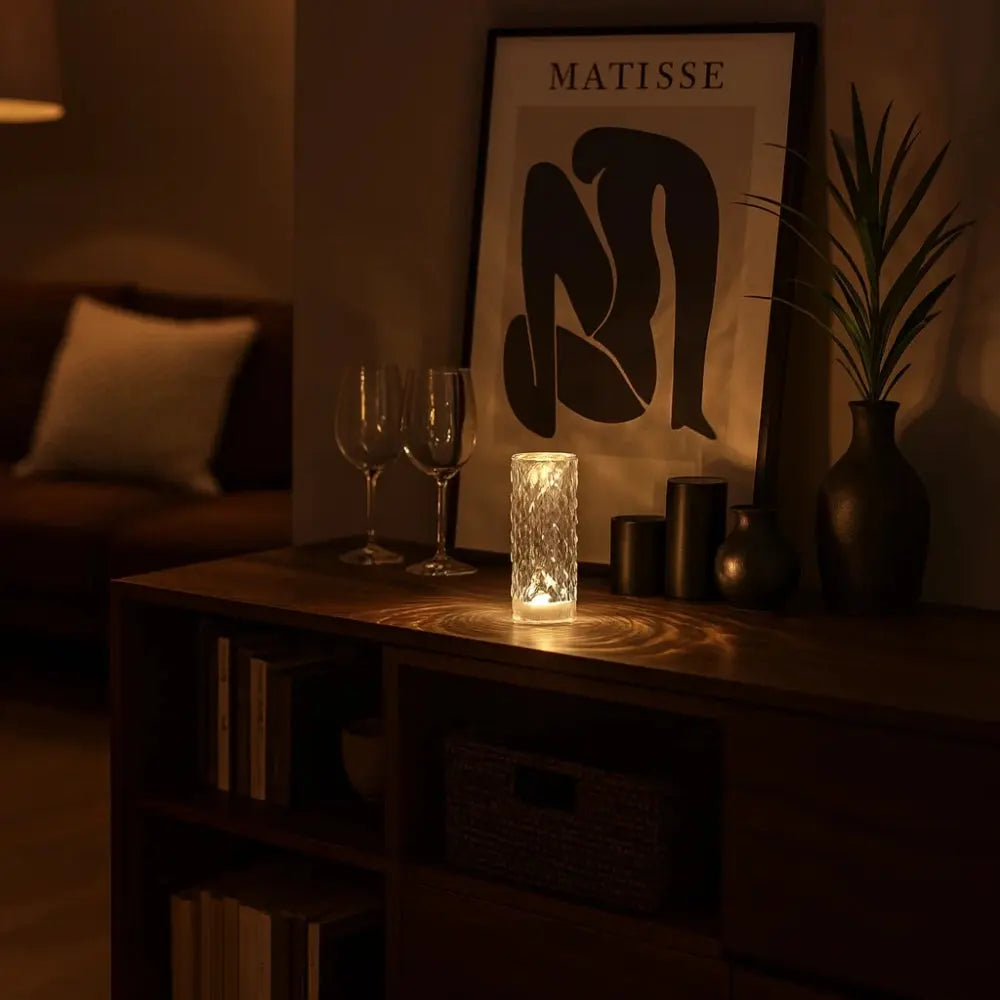 Lampe De Table Led - Cristal Rose Tactile