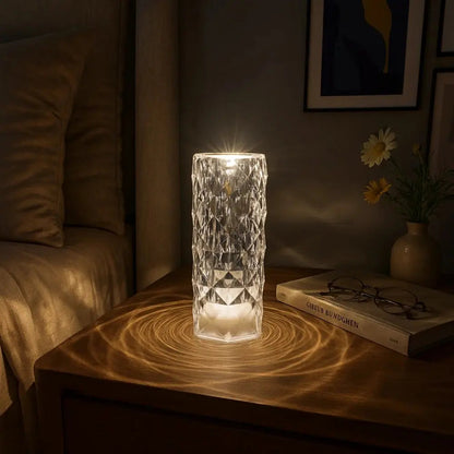 Lampe De Table Led - Cristal Rose Tactile