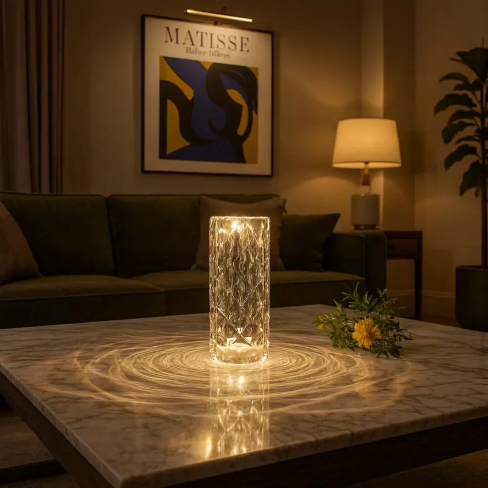 Lampe De Table Led - Cristal Rose Tactile