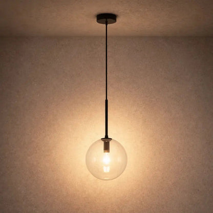 Luminaire En Verre Suspension - Sphère Dorée