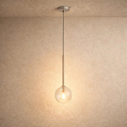 Luminaire En Verre Suspension - Sphère Dorée