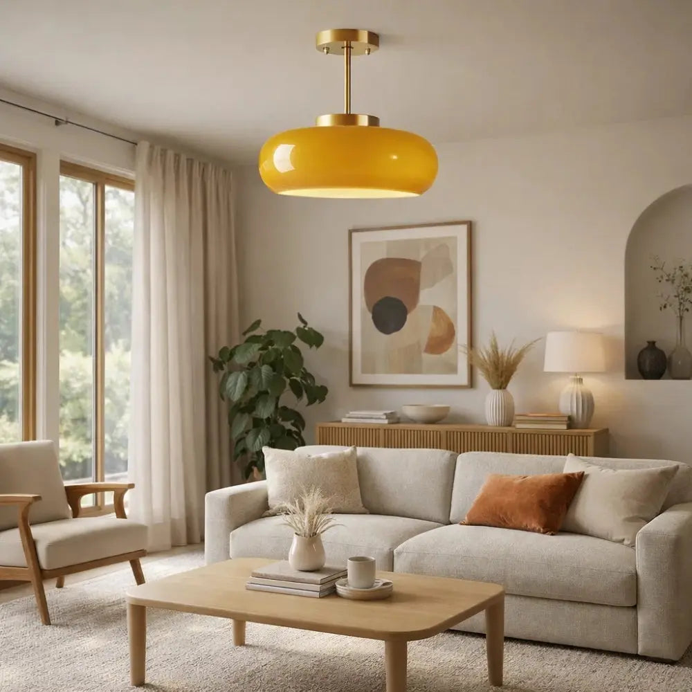 Plafonnier Globe Nordique - Verre Doré Scandinave