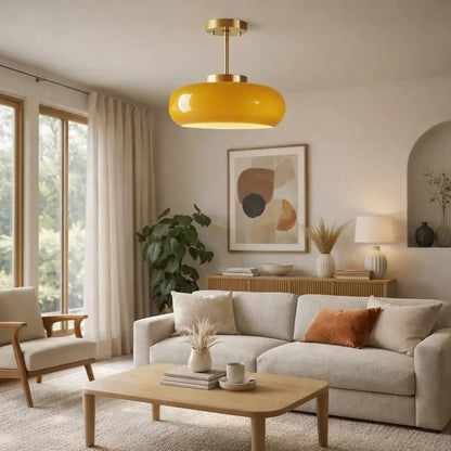 Plafonnier Globe Nordique - Verre Doré Scandinave