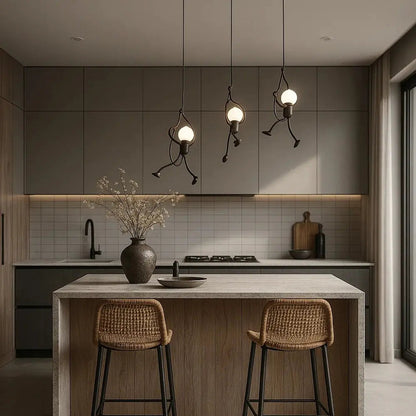 Luminaire Suspension Design - Bonhomme Suspendu