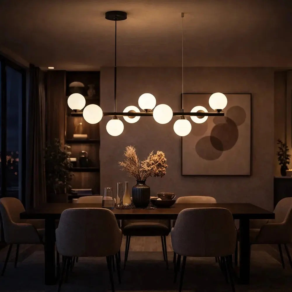 Luminaire Suspension Salle à Manger - Halo Linéaire Élégant