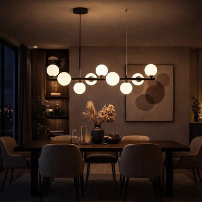 Luminaire Suspension Salle à Manger - Halo Linéaire Élégant