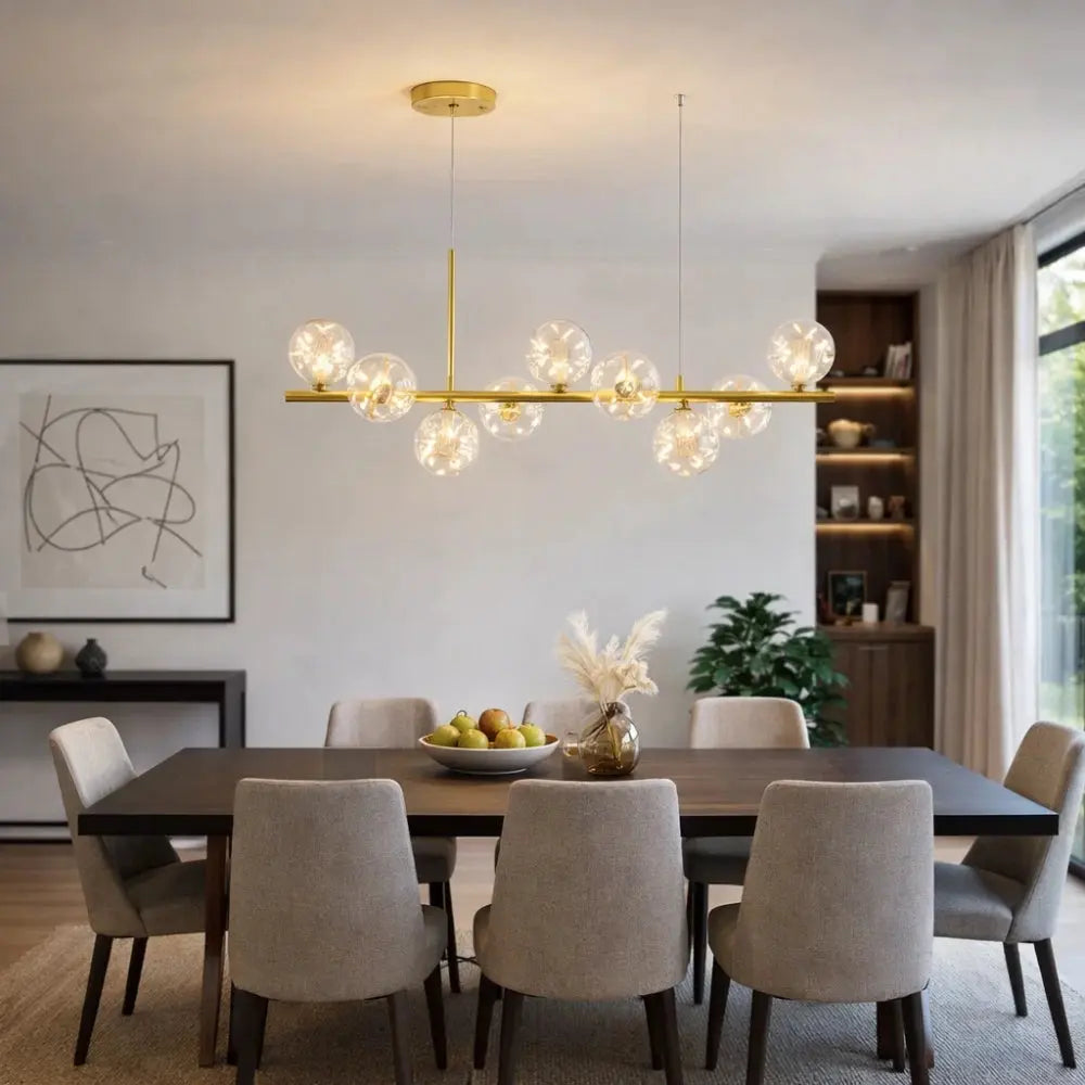 Luminaire Suspension Salle à Manger - Halo Linéaire Élégant