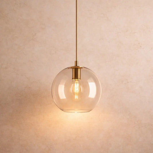 Luminaire Suspension Verre - Ambré Halo Doux