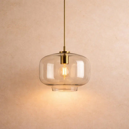 Luminaire Suspension Verre - Ambré Halo Doux