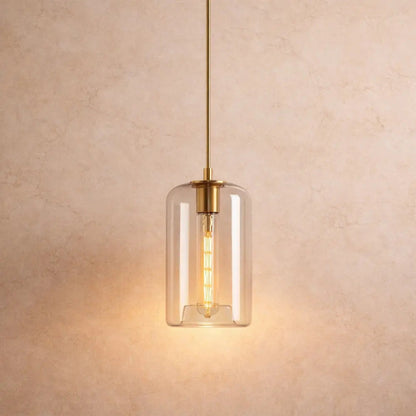 Luminaire Suspension Verre - Ambré Halo Doux
