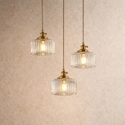 Luminaire Suspension Verre - Verre Cylindrique Vintage