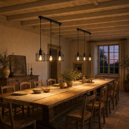 Lustre Cuisine - Trio De Cages Noires